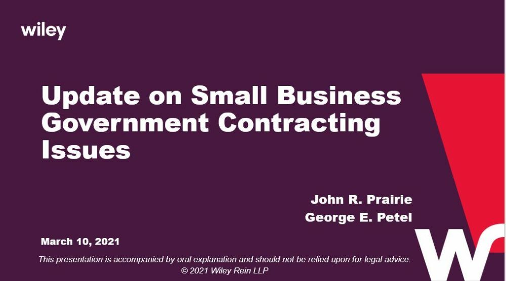 Photo of Update on Small Business Government Contracting Issues