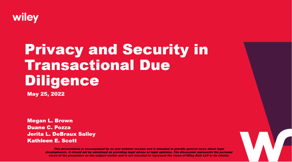 Photo of Privacy and Security in Transactional Due Diligence
