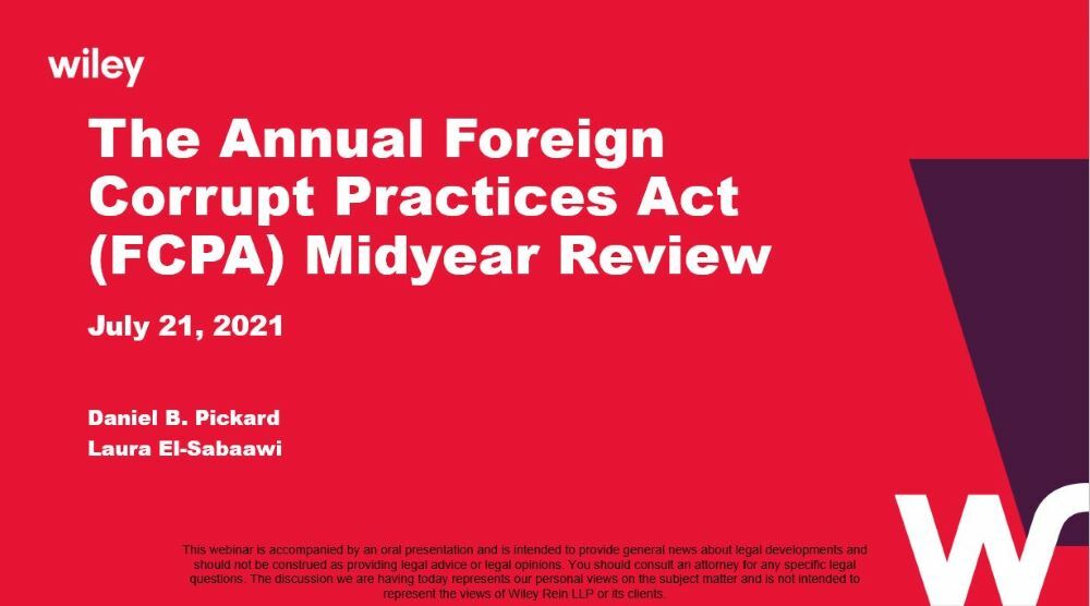 Photo of The Annual Foreign Corrupt Practices Act (FCPA) Midyear Review