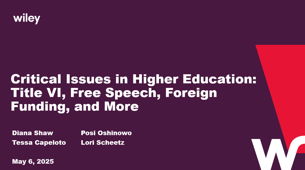 Photo of Critical Issues in Higher Education: Title VI, Free Speech, Foreign Funding, and More