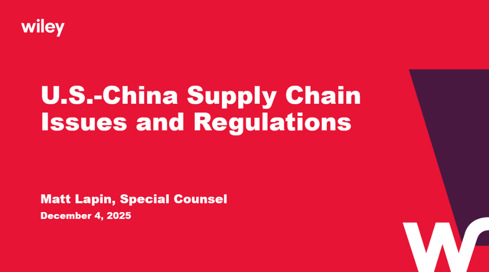 Photo of Update on U.S. Government: China Procurement Policy and Supply Chain National Security Policy